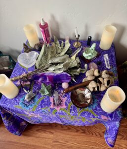 Sacred Altar with my ilupanga from the Jungle for Energy Medicine